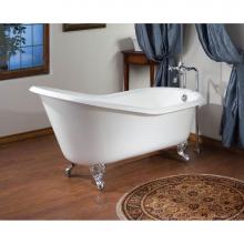 Cheviot Products Canada 2159-WW-8-AB - SLIPPER Cast Iron Bathtub with Faucet Holes