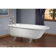 Cheviot Products Canada 2104-WC-WH - Traditional Tub, 61'', White In, Custom Out, Roll Rim, White Feet
