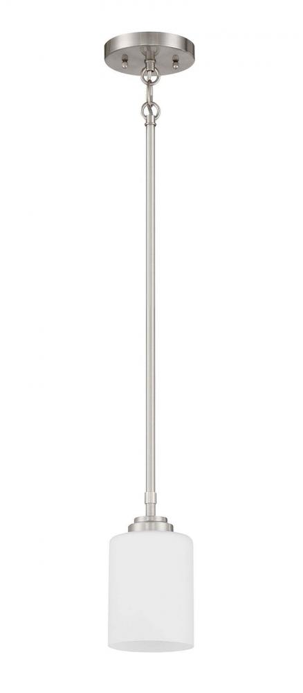 Stowe 1 Light Mini Pendant in Brushed Polished Nickel