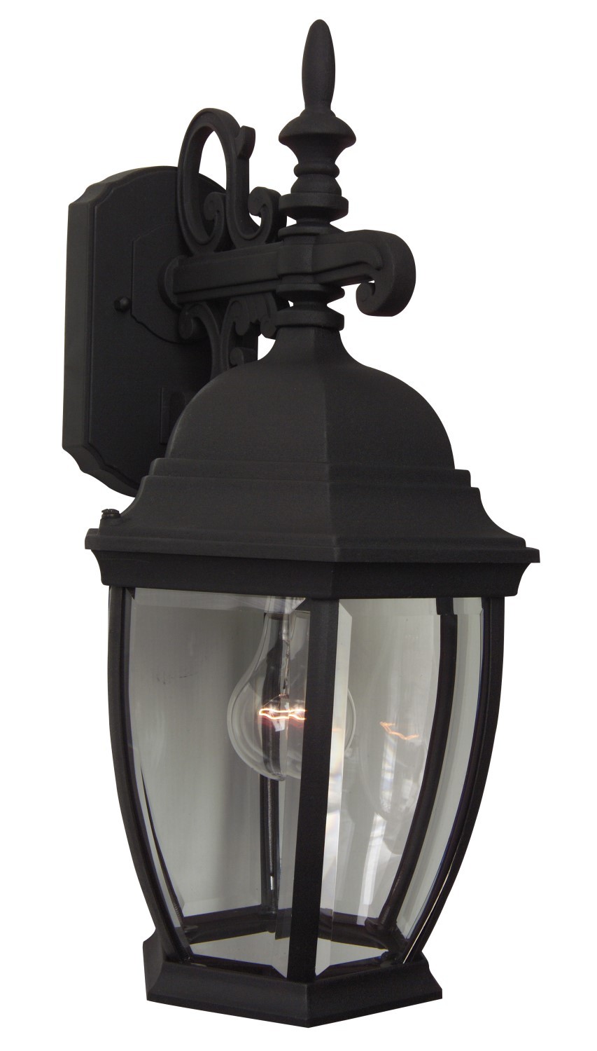 Bent Glass Cast 1 Light Medium Outdoor Wall Lantern in Textured Black