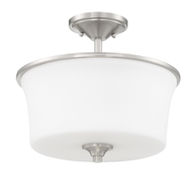 Craftmade 50452-BNK-WG - Gwyneth 2 Light Convertible Semi Flush in Brushed Polished Nickel (White Glass)