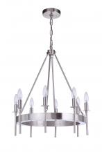 Craftmade 54328-BNK - Larrson 8 Light Chandelier in Brushed Polished Nickel