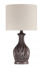 Craftmade 86265 - 1 Light Resin Base Table Lamp in Carved Painted Brown (2 Pack)