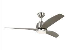 Visual Comfort & Co. Fan Collection 3AVLR54BSD - Avila 54" Dimmable Integrated LED Indoor/Outdoor Brushed Steel Ceiling Fan with Light Kit